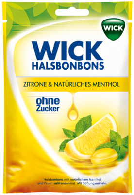 WICK Zitrone & natürliches Menthol Bonb.o.Zucker