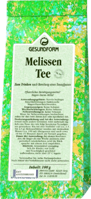 GESUNDFORM Melissenblätter Tee