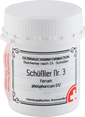 SCHÜSSLER NR.3 Ferrum phosphoricum D 12 Tabletten