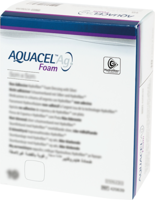 AQUACEL Ag Foam nicht adhäsiv 5x5 cm Verband