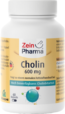 CHOLIN 600 mg rein aus Bitartrat veg.Kapseln