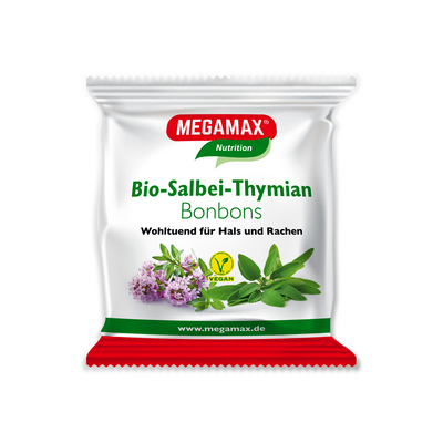 MEGAMAX Bio Salbei-Thymian Bonbons