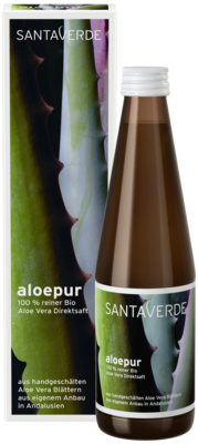 ALOEPUR Saft Einzelflasche mit Glas